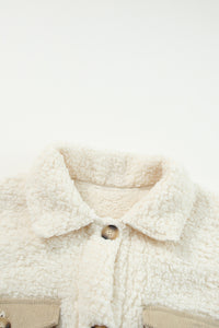KaleaBoutique Stylish Contrast Flap Pocket Single Breasted Teddy Coat - KaleaBoutique.com