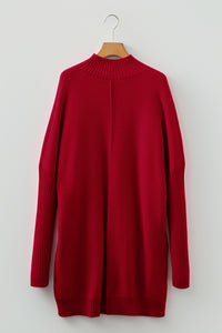 KaleaBoutique Stylish Ribbed High Neck Front Pockets Center Seam Shift Sweater Dress - KaleaBoutique.com