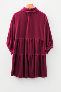 KaleaBoutique Stylish 3/4 Sleeve Tunic Babydoll Velvet Shirt - KaleaBoutique.com