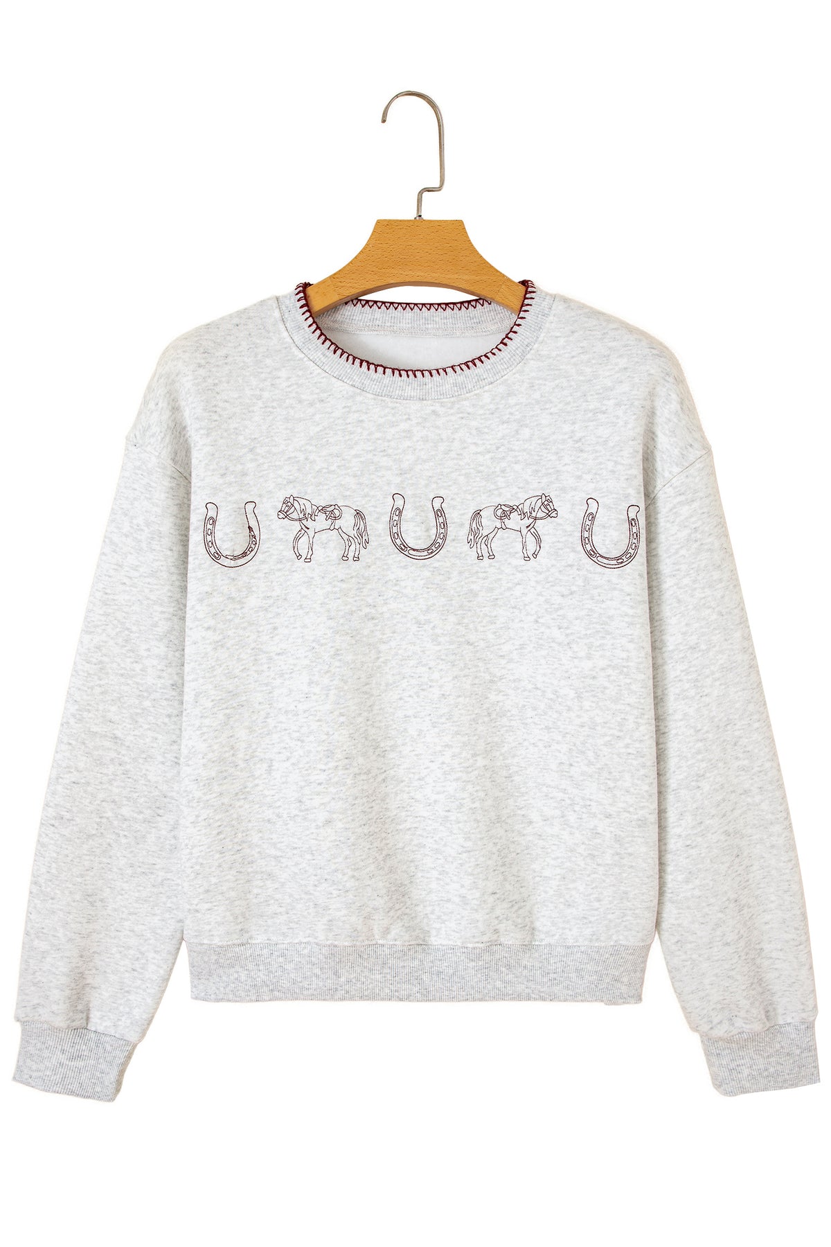 KaleaBoutique Stylish Western Print Embroidered Casual Sweatshirt - KaleaBoutique.com