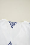 KaleaBoutique Boho Geometric Print Bracelet Sleeve V Neck Blouse - KaleaBoutique.com