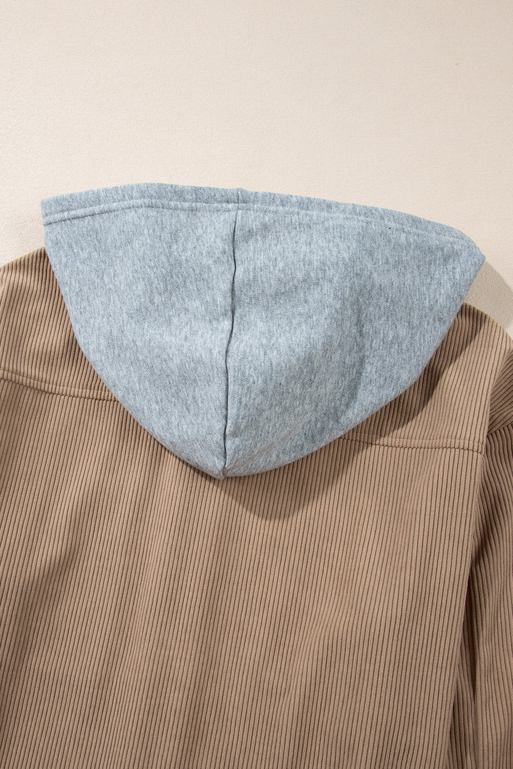KaleaBoutique Hooded Drawstring Pockets Corduroy Shacket - KaleaBoutique.com