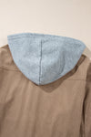 KaleaBoutique Hooded Drawstring Pockets Corduroy Shacket - KaleaBoutique.com
