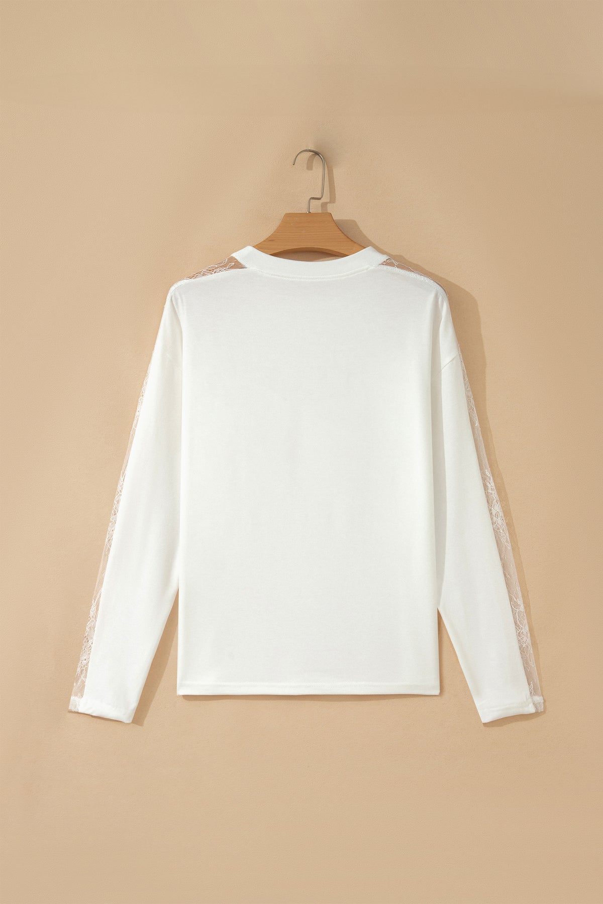 KaleaBoutique Stylish Lace Patchwork Round Neck Long Sleeve Top - KaleaBoutique.com