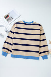 Colorblock Drop Shoulder Buttoned Loose Cardigan - KaleaBoutique.com