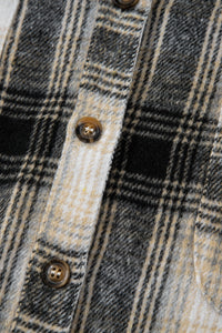 KaleaBoutique Plus Size Plaid Leopard Printed Patchwork Button Up Shacket - KaleaBoutique.com