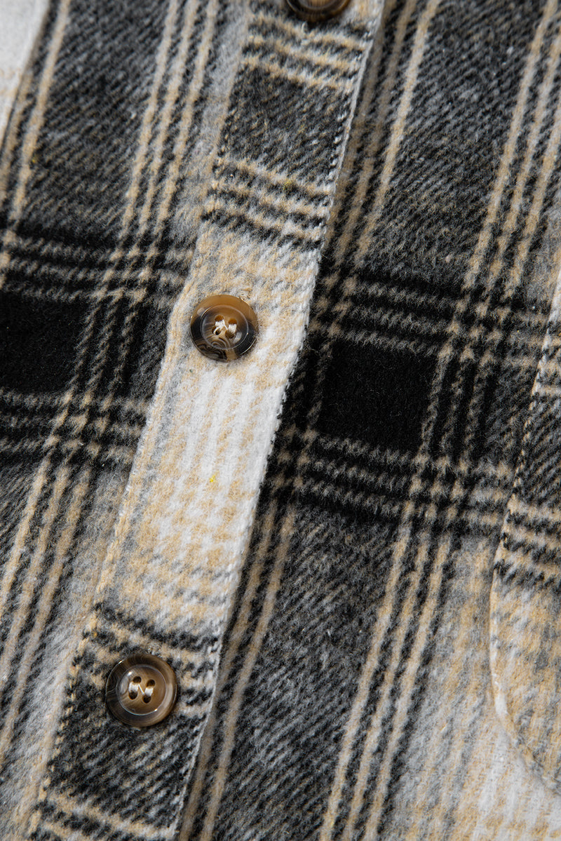 KaleaBoutique Plus Size Plaid Leopard Printed Patchwork Button Up Shacket - KaleaBoutique.com