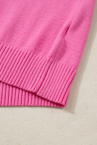 KaleaBoutique Stylish Solid Color Ribbed Trim Round Neck Ruffle Short Sleeve Sweater - KaleaBoutique.com