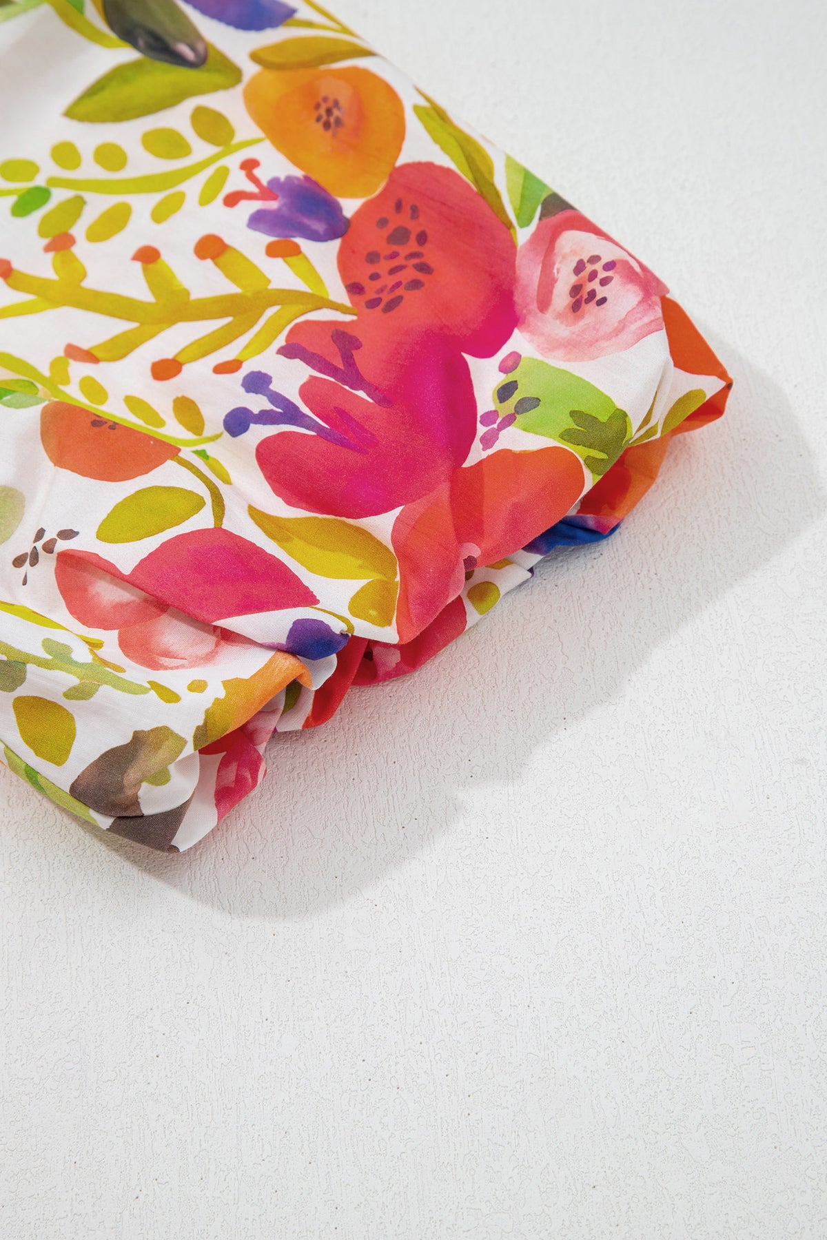 KaleaBoutique Stylish Bright Floral Print Ricrac Trim Striped Patchwork V Neck Dress - KaleaBoutique.com