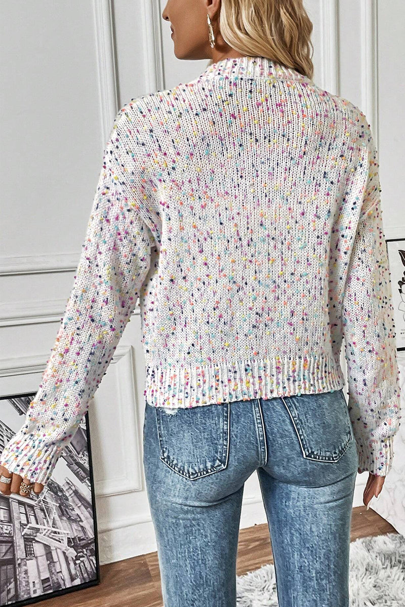 KaleaBoutique Rhinestone Decor Multicolor Confetti Sweater Cardigan - KaleaBoutique.com
