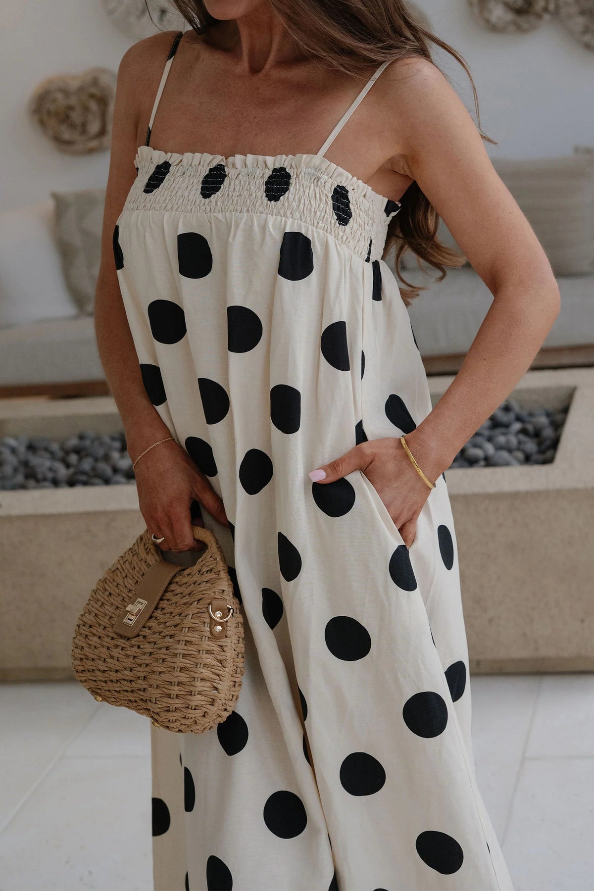 KaleaBoutique Stylish Polka Dot Spaghetti Straps Maxi Dress - KaleaBoutique.com