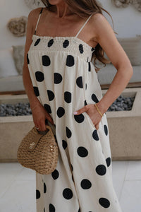 KaleaBoutique Stylish Polka Dot Spaghetti Straps Maxi Dress - KaleaBoutique.com