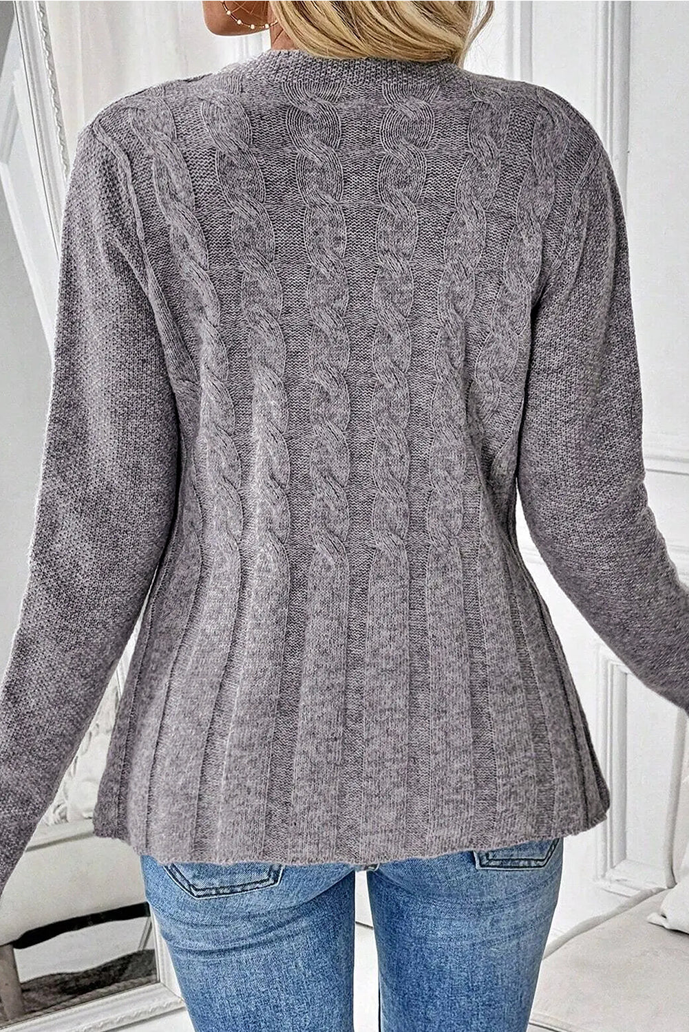 KaleaBoutique Comfortable High Cable Knit Cardigan Sweater - KaleaBoutique.com
