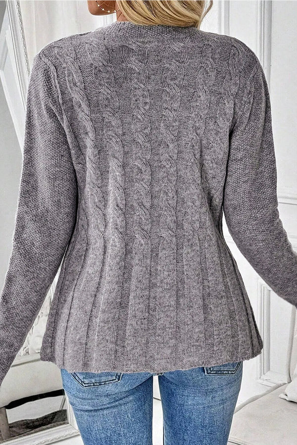 KaleaBoutique Comfortable High Cable Knit Cardigan Sweater - KaleaBoutique.com