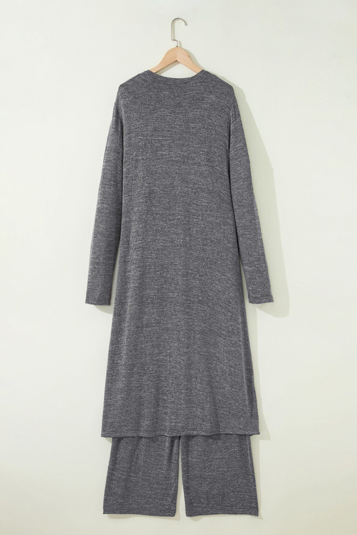 KaleaBoutique Stylish 3 Pcs V Neck T Shirt Ribbon Knot Pants Open Duster 3pcs Lounge Set - KaleaBoutique.com