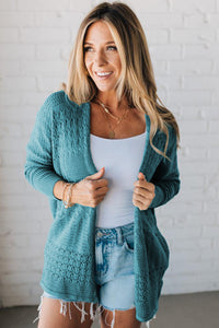 KaleaBoutique Stylish Mix Pattern Hollowed Knit Open Front Cardigan - KaleaBoutique.com