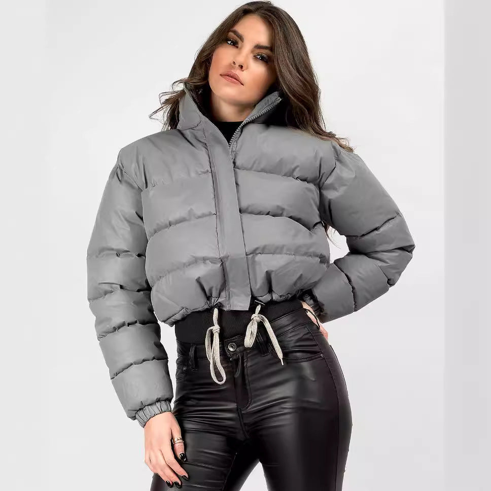 Women’s Short Loose-Fit Padded Jacket - KaleaBoutique.com