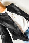KaleaBoutique Solid Faux Leather Zipper Slim Fit Bomber Jacket - KaleaBoutique.com