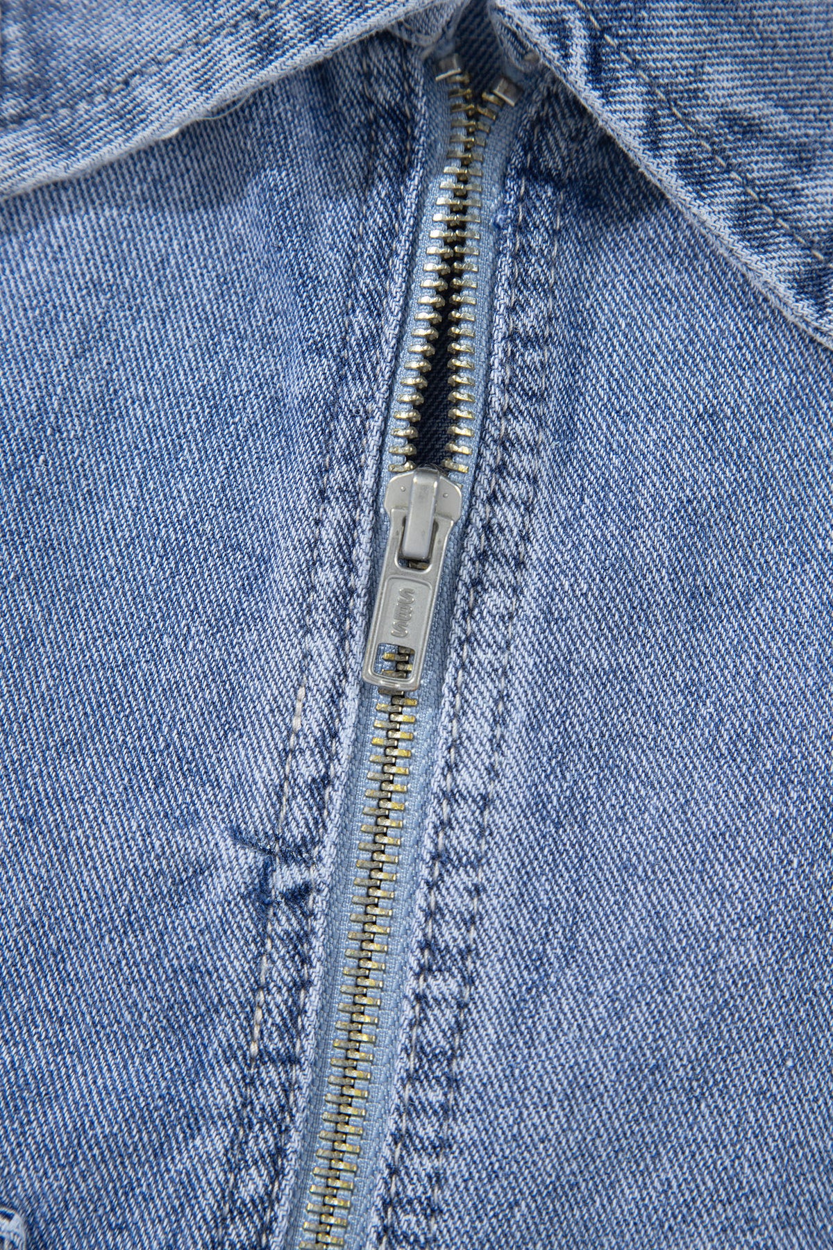 KaleaBoutique Stylish Studded Metal Zipper Rivet Pockets Long Sleeve Denim Jacket - KaleaBoutique.com