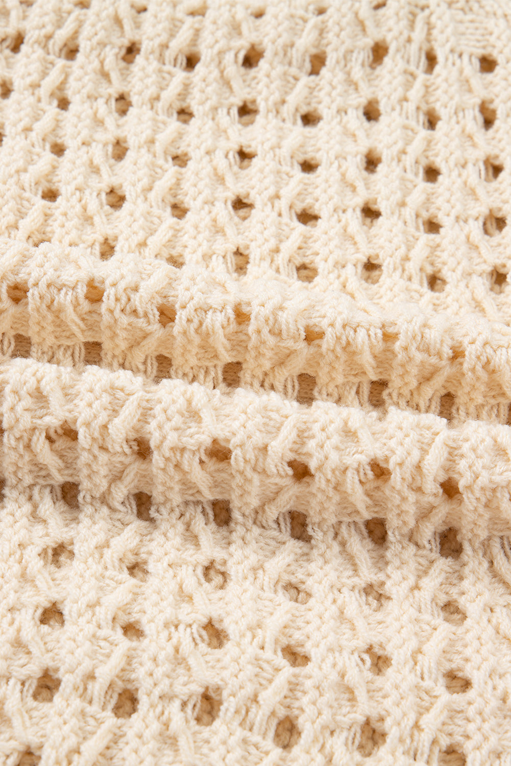 KaleaBoutique Stylish Hollowed Pattern Knit Zip Up Drop Shoulder Sweater Cardigan - KaleaBoutique.com