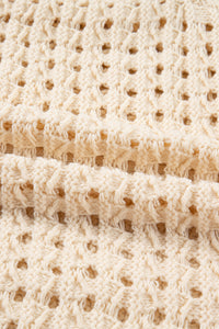 KaleaBoutique Stylish Hollowed Pattern Knit Zip Up Drop Shoulder Sweater Cardigan - KaleaBoutique.com