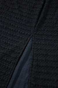 KaleaBoutique Textured Short Sleeve Twist Front Split Midi Dress - KaleaBoutique.com