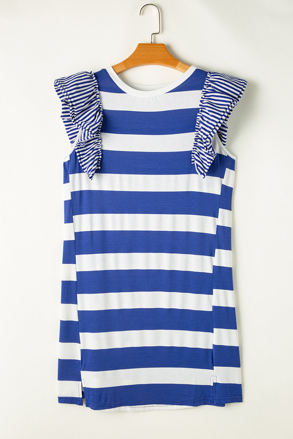 Contrast Ruffled Sleeve T-shirt Dress - KaleaBoutique.com
