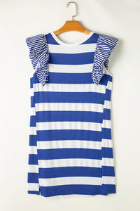 Contrast Ruffled Sleeve T-shirt Dress - KaleaBoutique.com