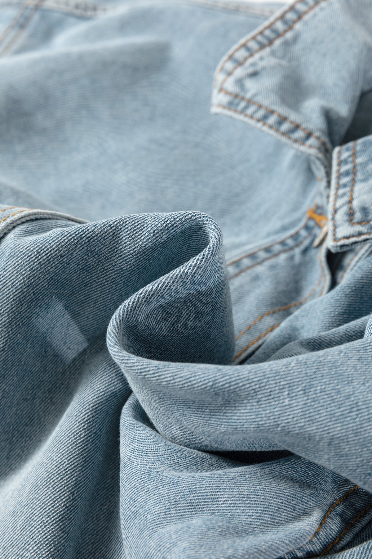 Draw-cord Hem Light Wash Denim Jacket - KaleaBoutique.com