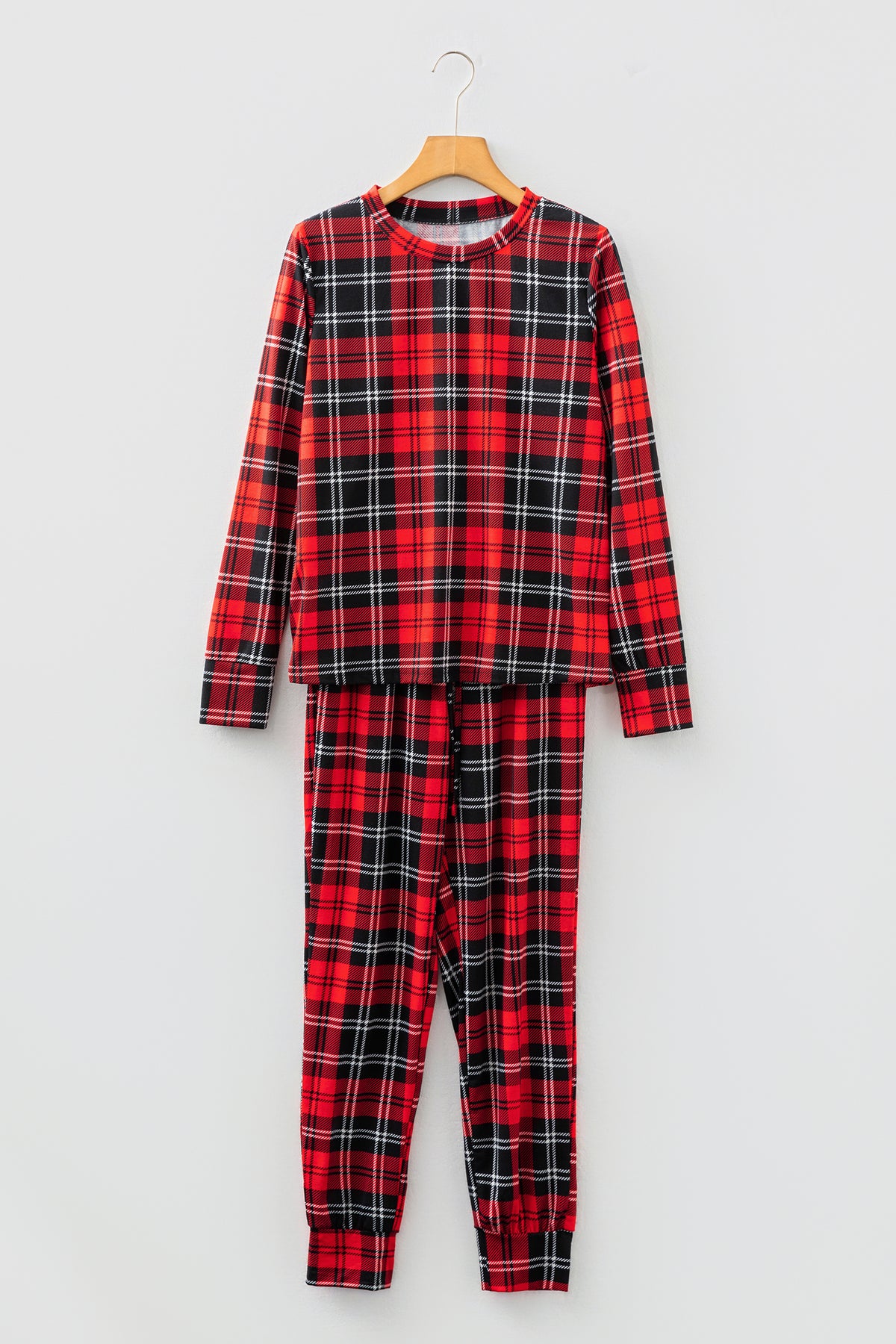 KaleaBoutique Stylish Festive Plaid Print Round Neck Long Sleeve and Pants 2 Piece Lounge Set - KaleaBoutique.com