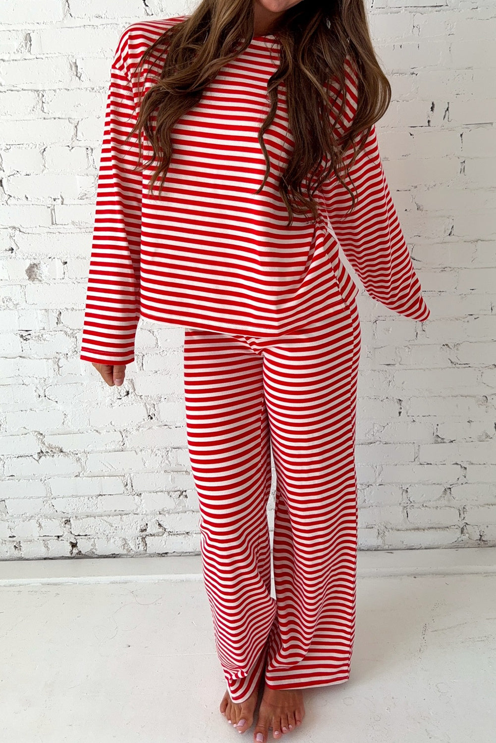 KaleaBoutique Comfortable Drop Shoulder Long Sleeve Top Lounge Pants 2pcs Set - KaleaBoutique.com