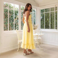 Women's Bow-Detail Spaghetti-Strap Ruffle-Hem Maxi Dress - KaleaBoutique.com