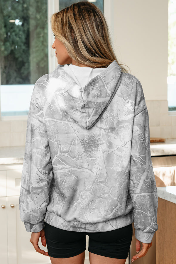 Stylish and Fun Camouflage Woodland Print Oversized Sporty Hoodie - KaleaBoutique.com