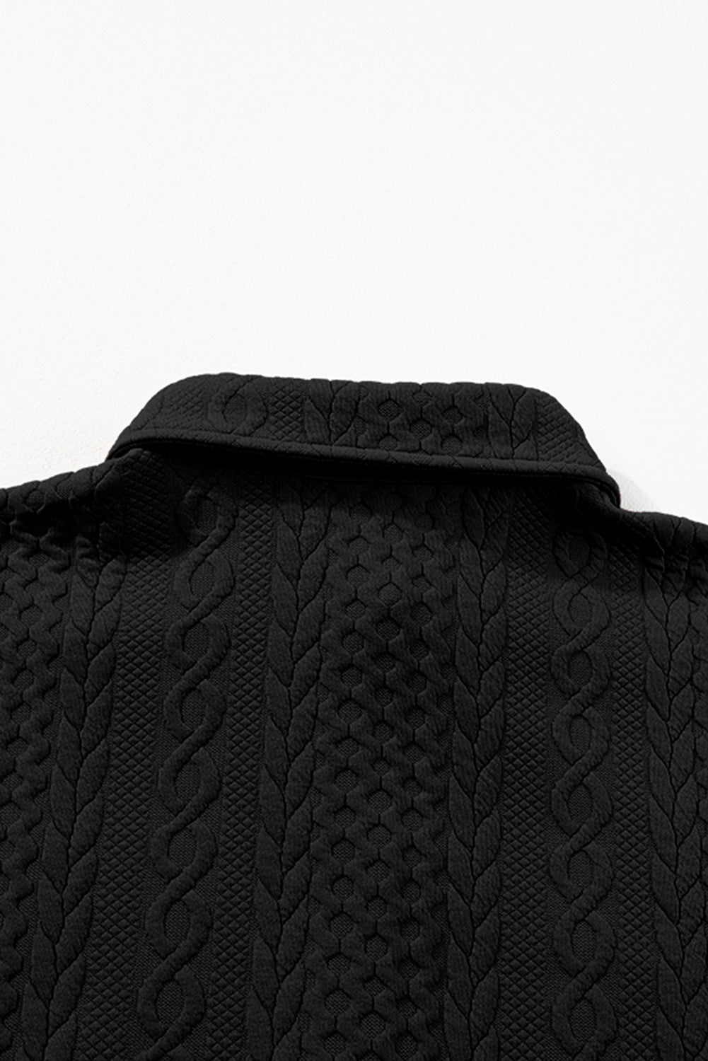 Cable Texture Puff Sleeve Loose Shacket - KaleaBoutique.com