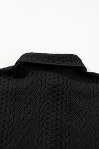 Cable Texture Puff Sleeve Loose Shacket - KaleaBoutique.com