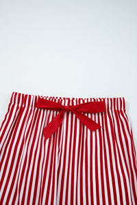 KaleaBoutique Comfortable Contrast Velvet Trim Bow Knot Waist 2pcs Pajama Set - KaleaBoutique.com