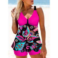 Women's Printed Halter Swim Dress and Shorts 2 PC Tankini Set - KaleaBoutique.com