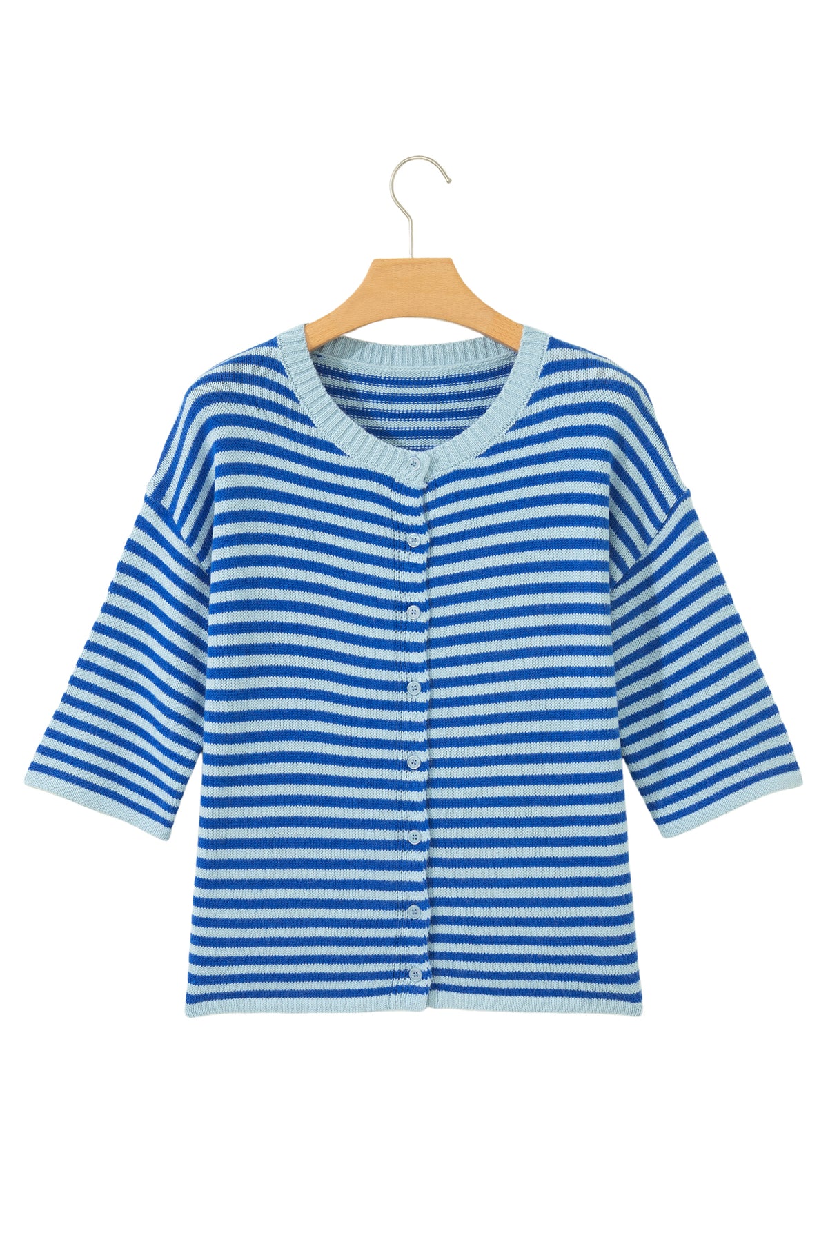 KaleaBoutique Stylish Loose Half Sleeve Knit Button Down Sweater Cardigan - KaleaBoutique.com