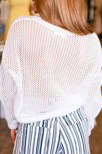 Chenille BEACH Lettering Hollow Out Knit Casual Sweater - KaleaBoutique.com