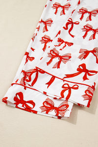 KaleaBoutique Stylish Christmas Bow Print Long 2pcs Pajama Set - KaleaBoutique.com