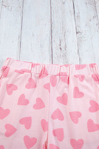 KaleaBoutique Comfortable Valentine Heart Shape Print Long Sleeve Top Shorts Lounge Set - KaleaBoutique.com