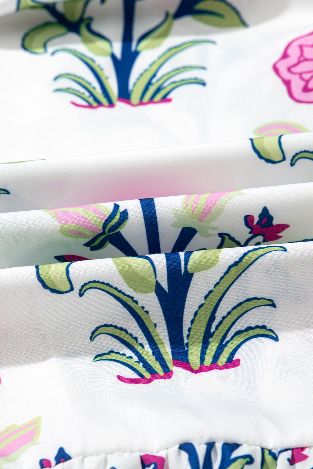 Floral Puff Short Sleeve V Neck High Waist Maxi Dress - KaleaBoutique.com