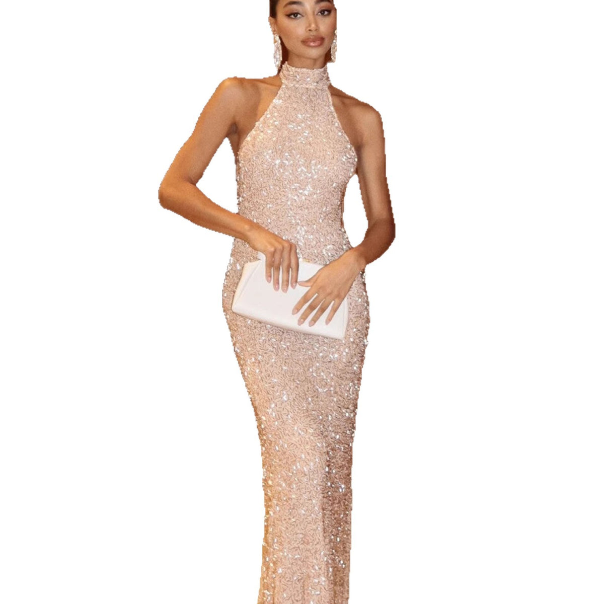 Strapless Sequined Beaded-embellished Elegant Evening Gown - KaleaBoutique.com