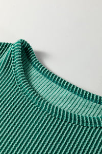 Twisted Ribbed Tiered Ruffles Long Sleeve Pullover Top - KaleaBoutique.com