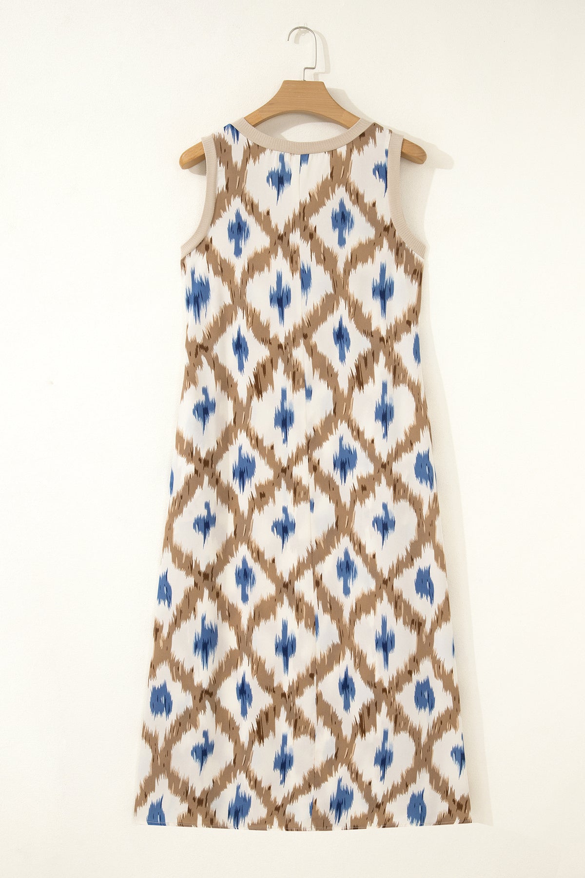 KaleaBoutique Stylish Boho Abstract Print V Neck Sleeveless Long Dress - KaleaBoutique.com