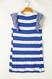 Contrast Ruffled Sleeve T-shirt Dress - KaleaBoutique.com