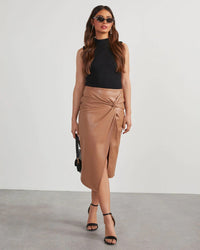 Women's Split Mid-length Hot Girl Leather Hip Skirt - KaleaBoutique.com