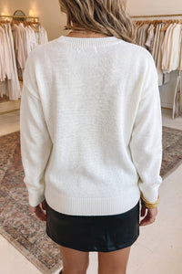 Drop Shoulder Round Neck Long Sleeve Pullover Sweater - KaleaBoutique.com