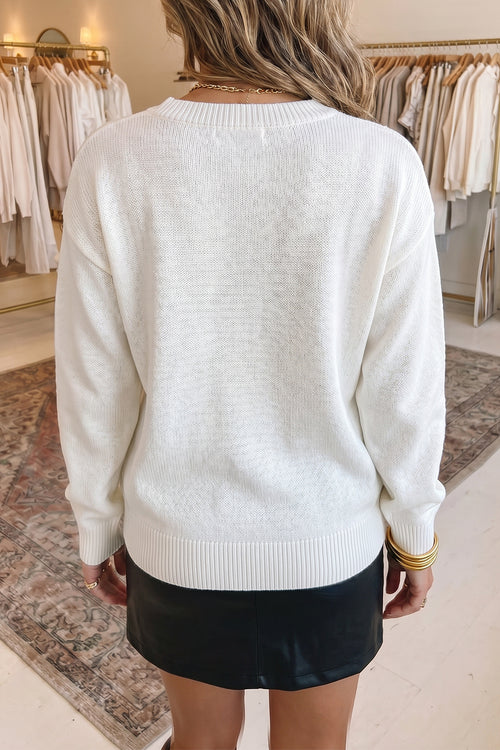 KaleaBoutique Stylish Drop Shoulder Round Neck Long Sleeve Pullover Sweater - KaleaBoutique.com