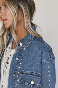 Rivet Embellished Western Style Regular Fit Long Sleeve Denim Jacket - KaleaBoutique.com